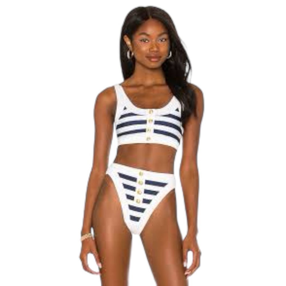 Beach Riot Isle Bikini in Nautical Stripe Medium